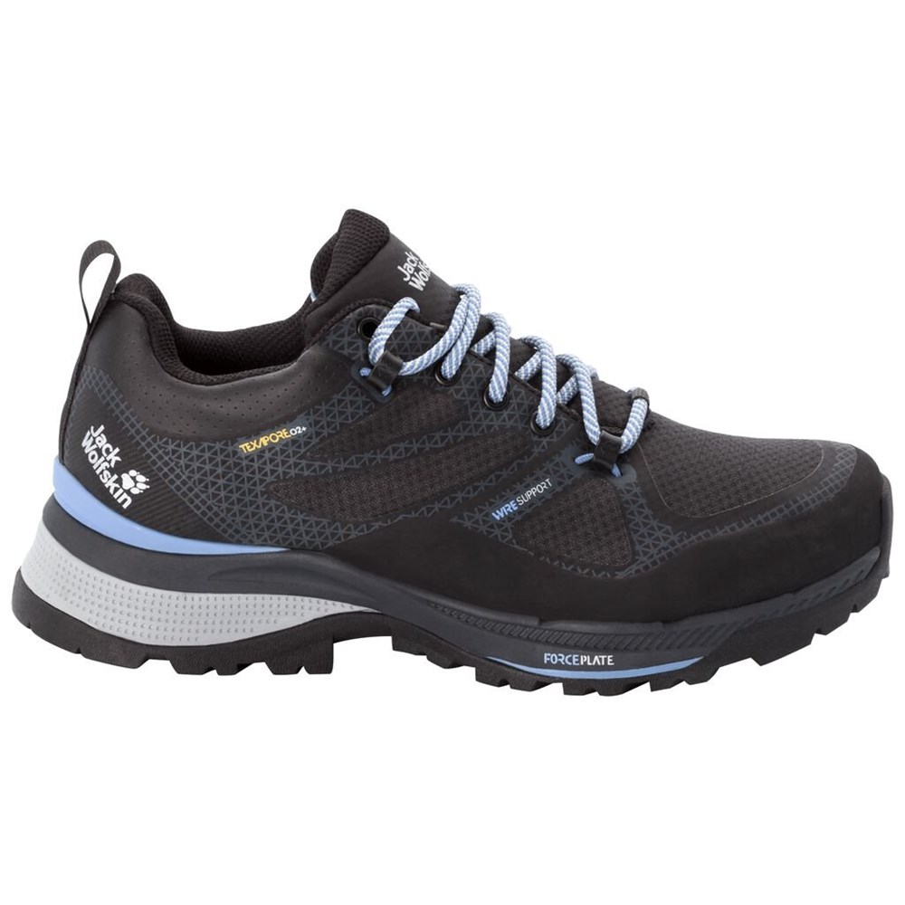 Tenis de Senderismo Jack Wolfskin Force Striker Texapore Low Mujer Black/Blue | RP6074591