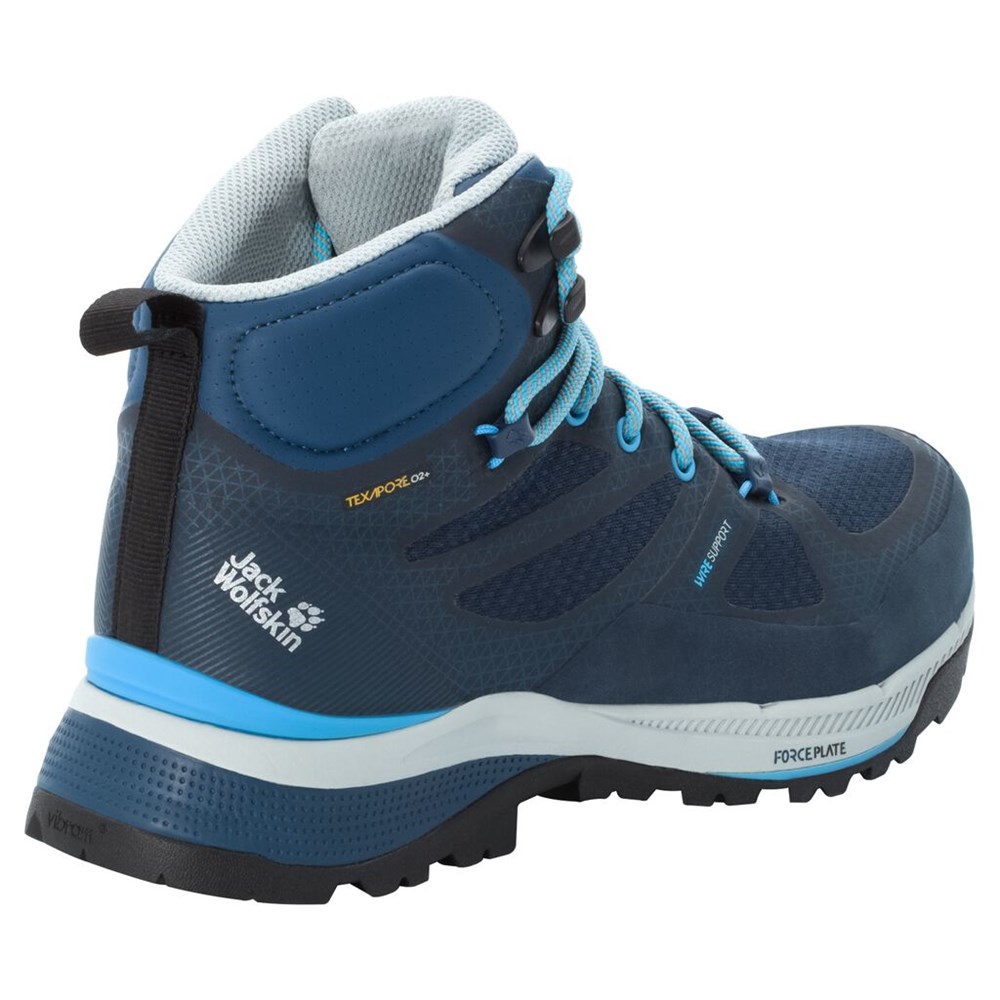 Tenis de Senderismo Jack Wolfskin Force Striker Texapore Mid Mujer Azules Azules | BP8513246