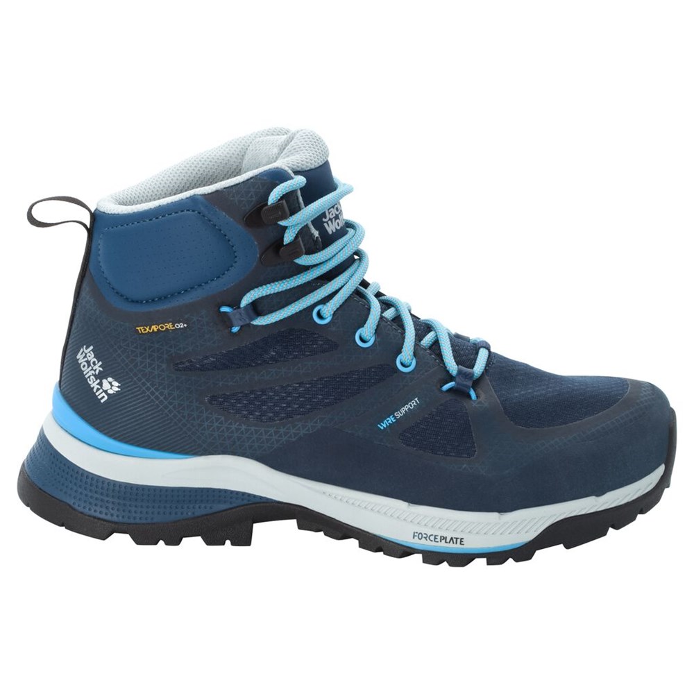 Tenis de Senderismo Jack Wolfskin Force Striker Texapore Mid Mujer Azules Azules | BP8513246