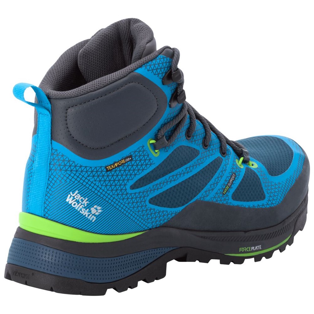 Tenis de Senderismo Jack Wolfskin Force Striker Texapore Mid Hombre Blue/Green | IM2390647