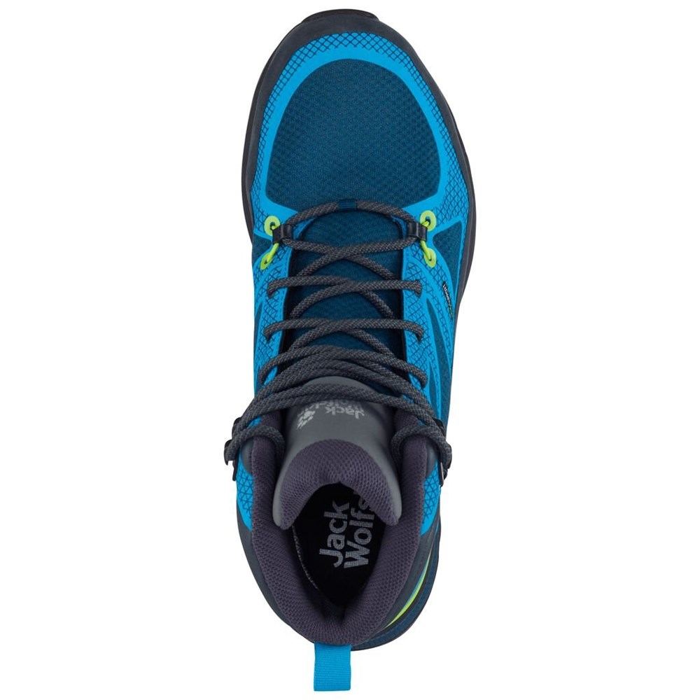 Tenis de Senderismo Jack Wolfskin Force Striker Texapore Mid Hombre Blue/Green | IM2390647