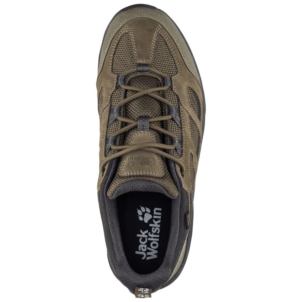 Tenis de Senderismo Jack Wolfskin Vojo 3 Texapore Low Hombre Khaki/Black | TZ4538602