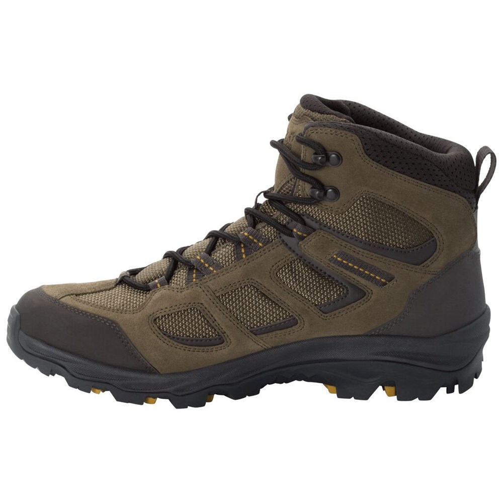 Tenis de Senderismo Jack Wolfskin Vojo 3 Texapore Mid Hombre Khaki/Black | ZS9406852