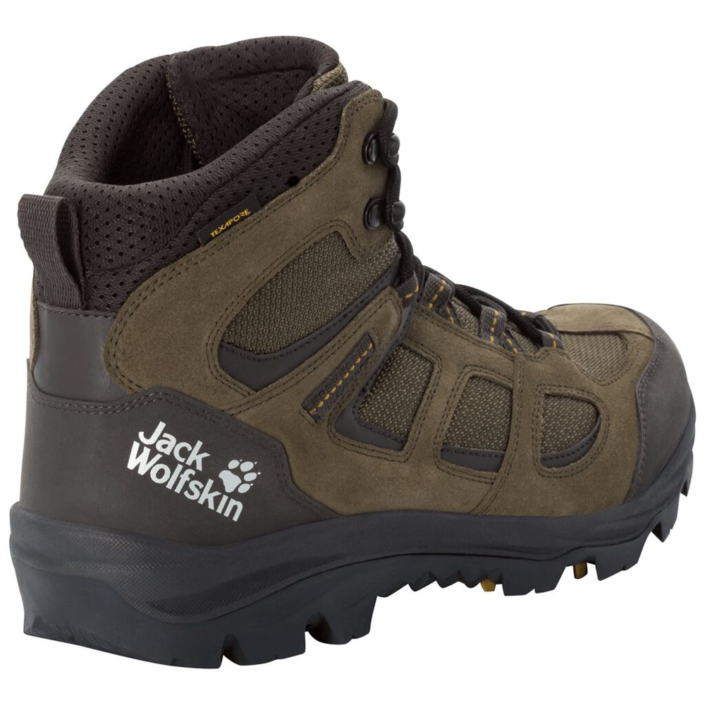 Tenis de Senderismo Jack Wolfskin Vojo 3 Texapore Mid Hombre Khaki/Black | ZS9406852