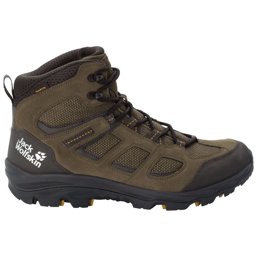 Tenis de Senderismo Jack Wolfskin Vojo 3 Texapore Mid Hombre Khaki/Black | ZS9406852