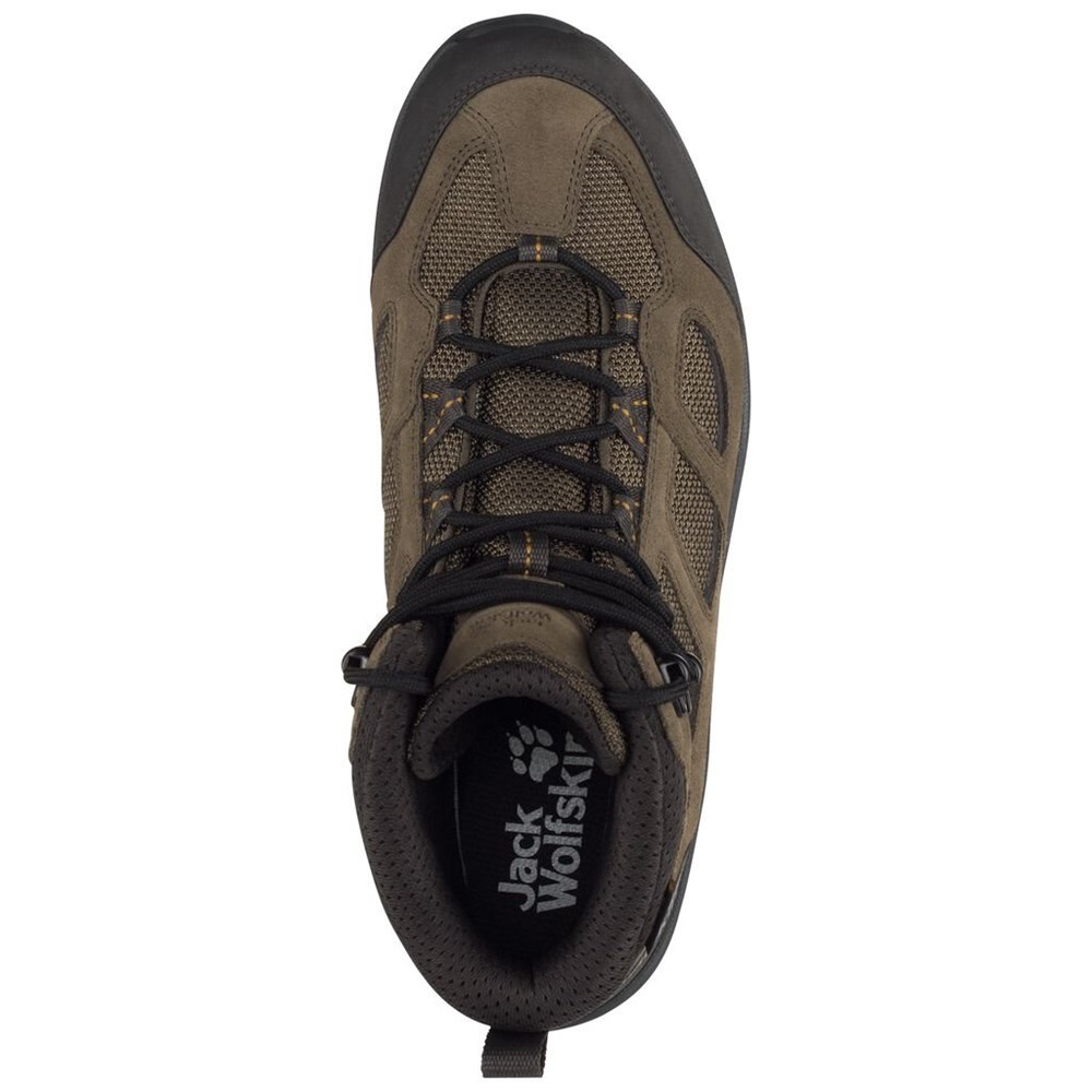 Tenis de Senderismo Jack Wolfskin Vojo 3 Texapore Mid Hombre Khaki/Black | ZS9406852