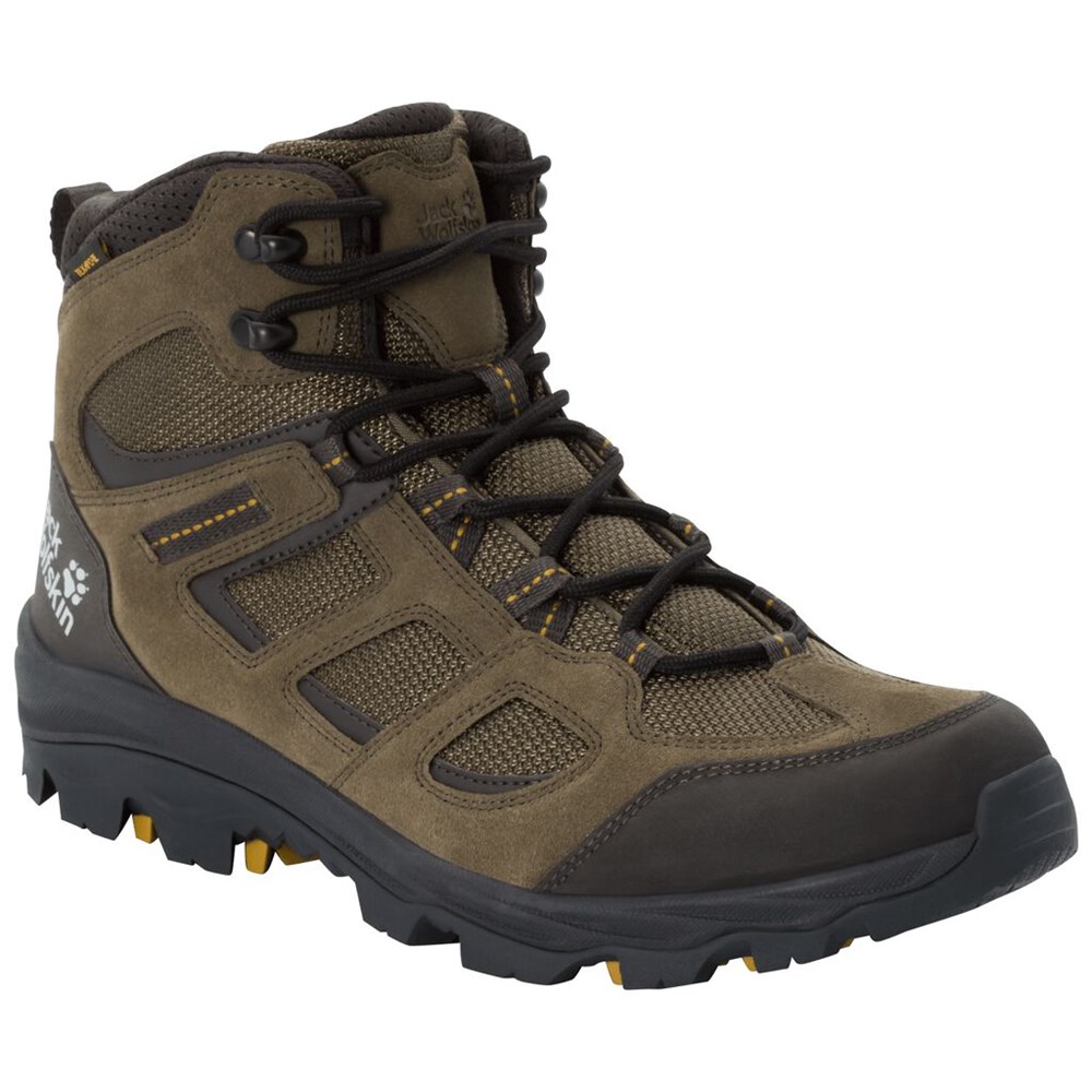 Tenis de Senderismo Jack Wolfskin Vojo 3 Texapore Mid Hombre Khaki/Black | ZS9406852