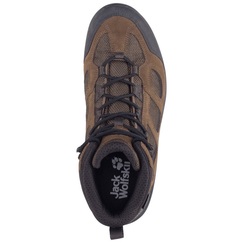 Tenis de Senderismo Jack Wolfskin Vojo 3 Texapore Mid Hombre Brown/Black | YF8634015