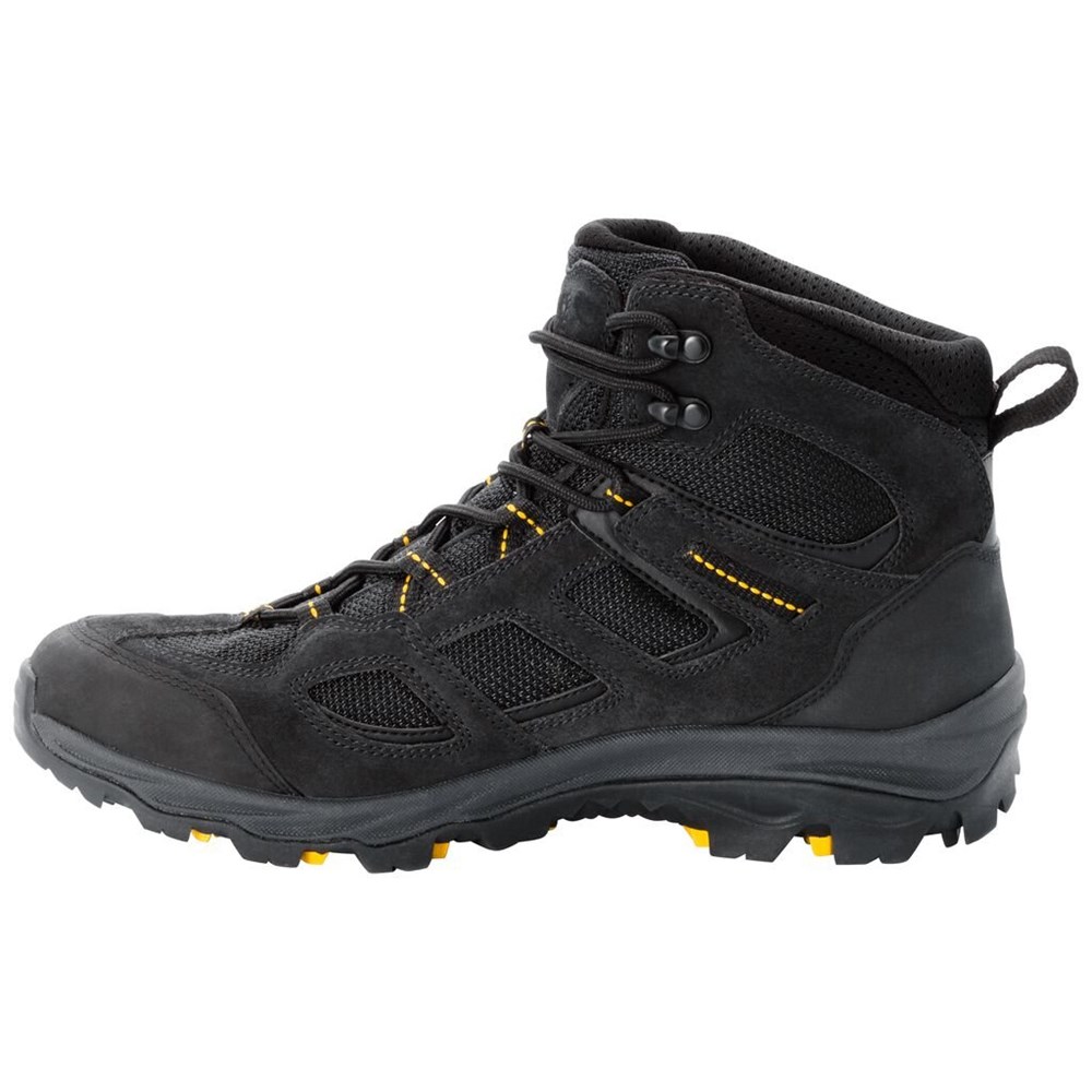 Tenis de Senderismo Jack Wolfskin Vojo 3 Texapore Mid Hombre Black/Yellow | TZ7513940