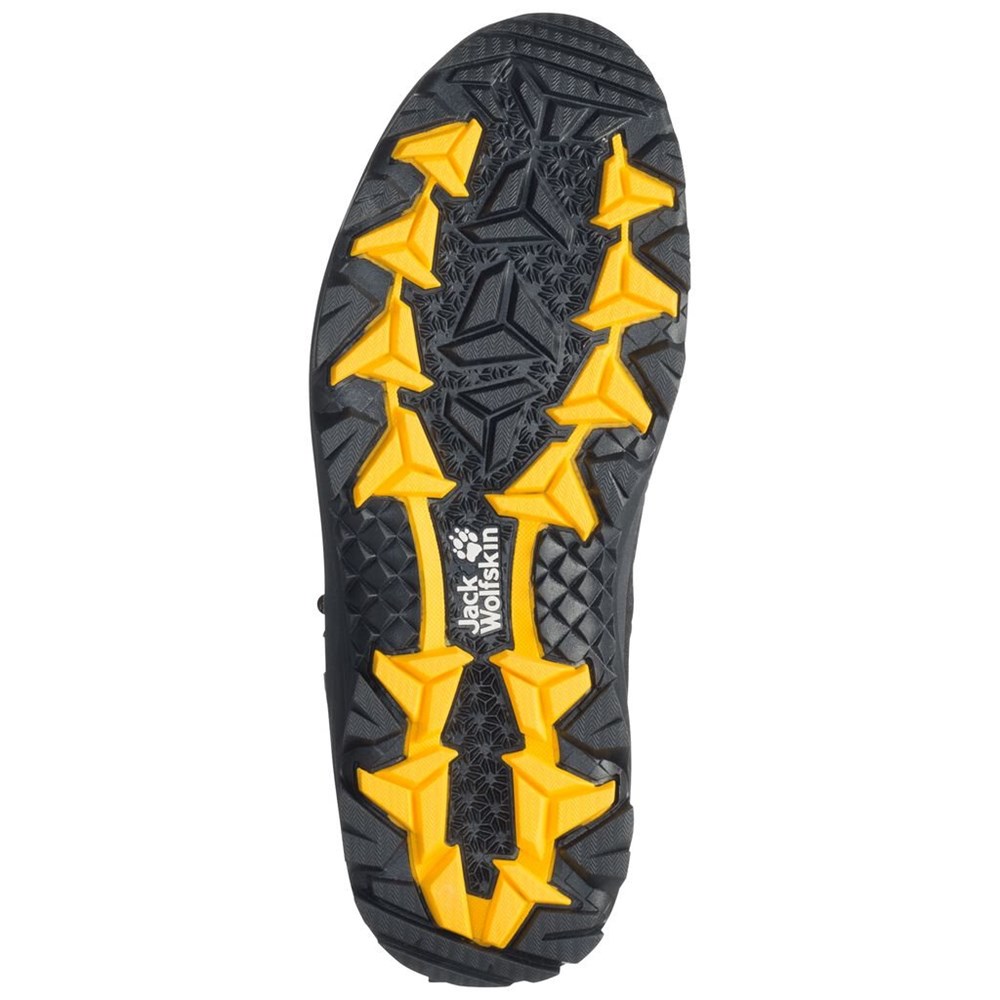 Tenis de Senderismo Jack Wolfskin Vojo 3 Texapore Mid Hombre Black/Yellow | TZ7513940