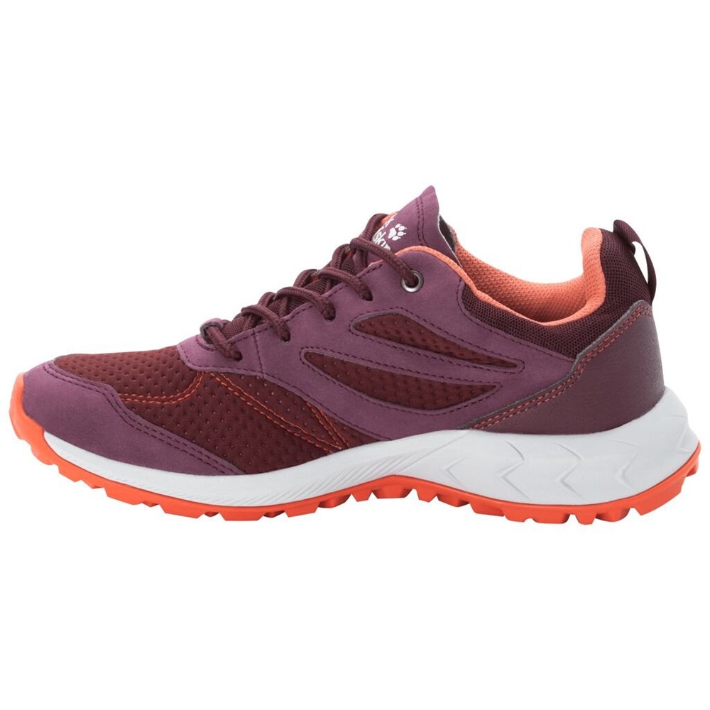 Tenis de Senderismo Jack Wolfskin Woodland Texapore Low Mujer Burgundy/Orange | VD0613849