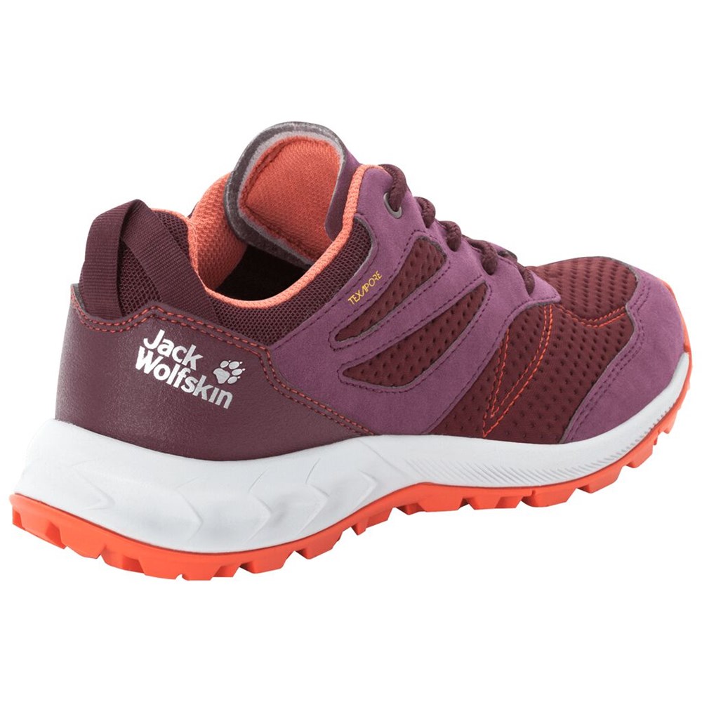 Tenis de Senderismo Jack Wolfskin Woodland Texapore Low Mujer Burgundy/Orange | VD0613849