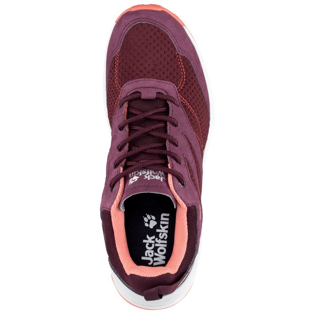 Tenis de Senderismo Jack Wolfskin Woodland Texapore Low Mujer Burgundy/Orange | VD0613849