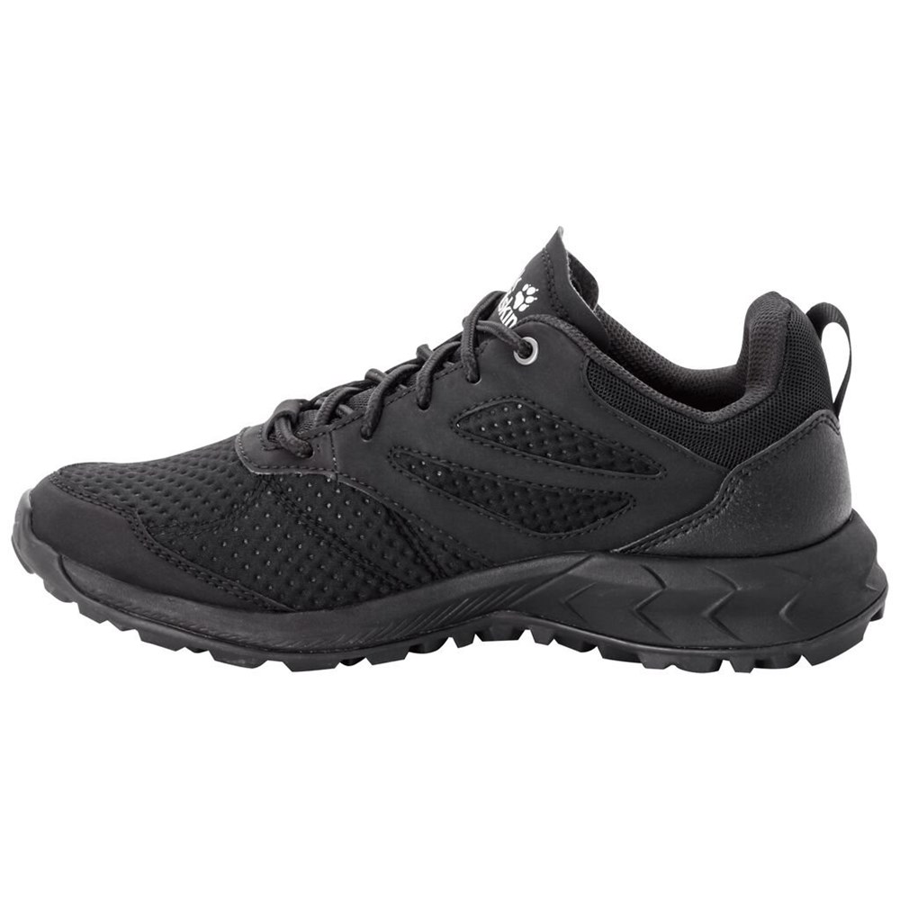 Tenis de Senderismo Jack Wolfskin Woodland Texapore Low Mujer Negros | NZ4875239