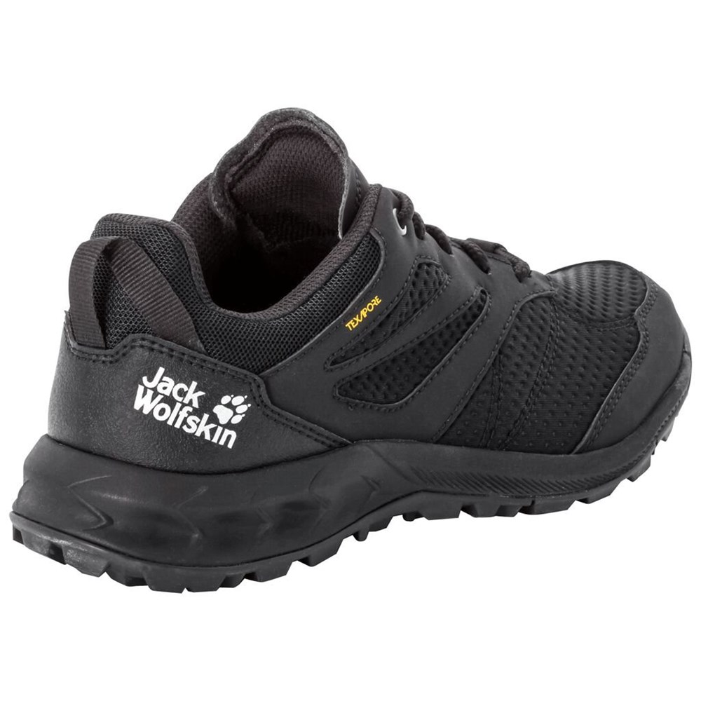 Tenis de Senderismo Jack Wolfskin Woodland Texapore Low Mujer Negros | NZ4875239