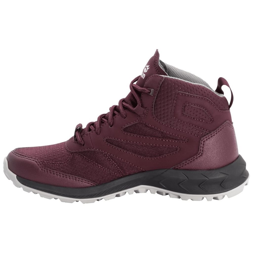 Tenis de Senderismo Jack Wolfskin Woodland Texapore Mid Mujer Burgundy/Pink | EX7948126