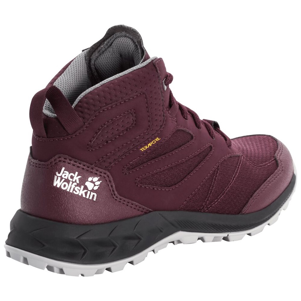 Tenis de Senderismo Jack Wolfskin Woodland Texapore Mid Mujer Burgundy/Pink | EX7948126