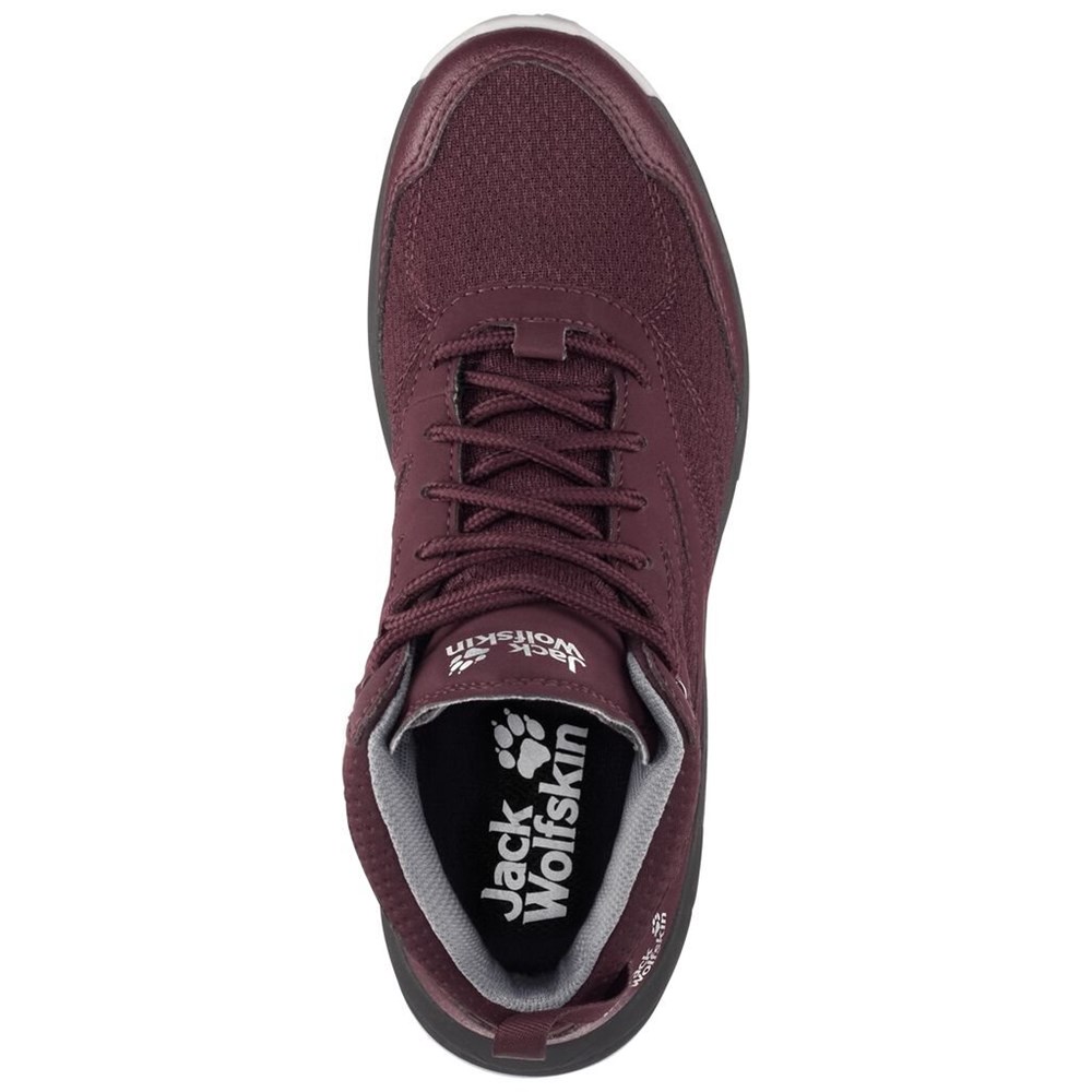 Tenis de Senderismo Jack Wolfskin Woodland Texapore Mid Mujer Burgundy/Pink | EX7948126