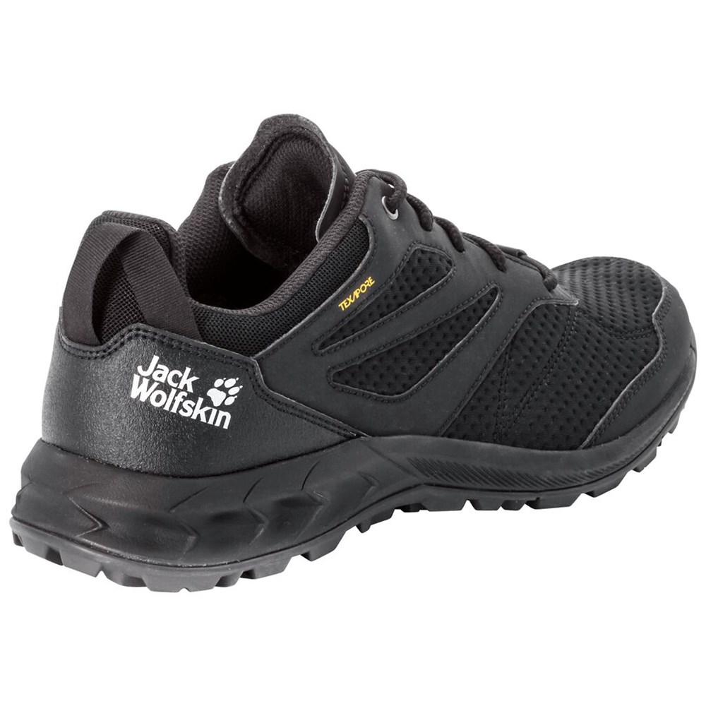 Tenis de Senderismo Jack Wolfskin Woodland Texapore Low Hombre Negros | OQ3496528