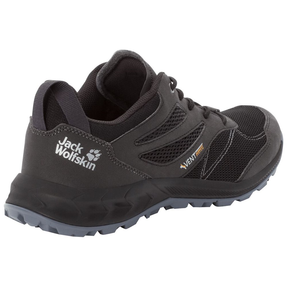 Tenis de Senderismo Jack Wolfskin Woodland Vent Low Hombre Black/Grey | FK9048371