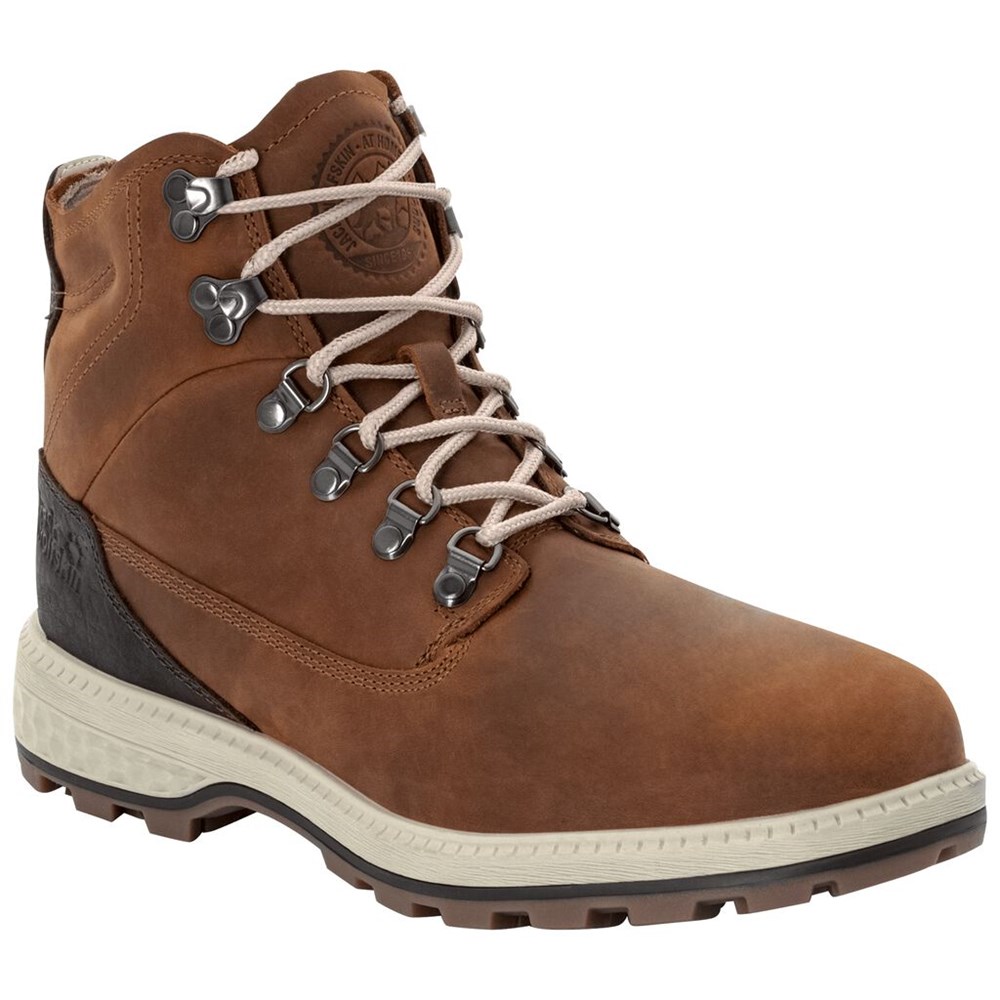 Zapatos Casual Jack Wolfskin Jack Mid Hombre Brown/White | RO3246107