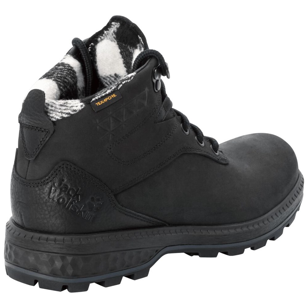 Zapatos Casual Jack Wolfskin Jack Ride Texapore Mid Mujer Black/Black | QI0796345