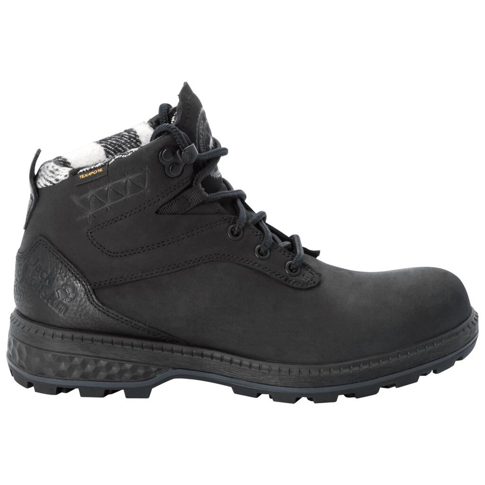 Zapatos Casual Jack Wolfskin Jack Ride Texapore Mid Mujer Black/Black | QI0796345